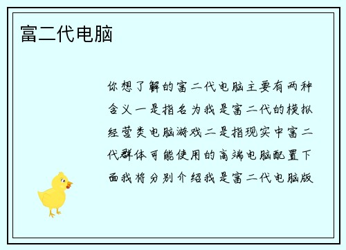 富二代电脑